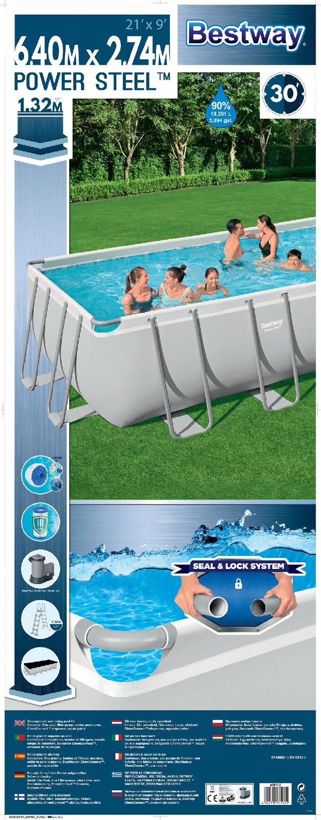 Bestway zwembad steel pro max set rechthoek 640x274x132 CM - Afbeelding 9