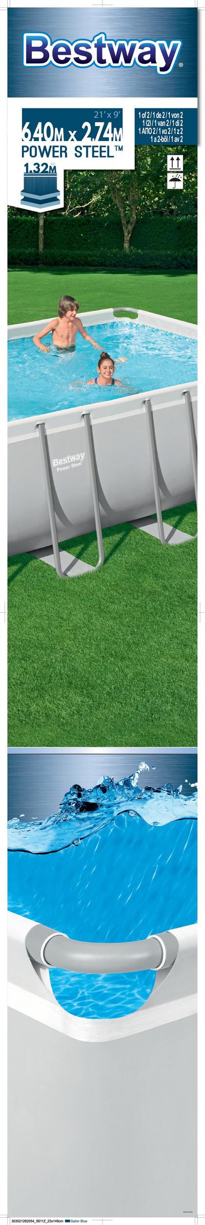 Bestway zwembad steel pro max set rechthoek 640x274x132 CM - Afbeelding 10